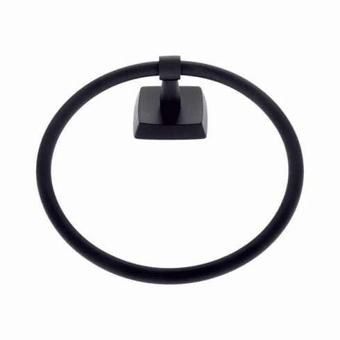 JVJ 29606 Serene Series Matte Black Finish Towel Ring,  Solid Brass