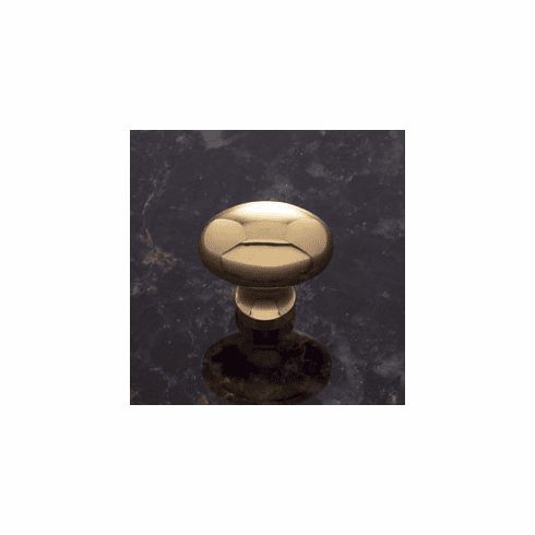 JVJ 32301 Classic Collection Solid Brass Finish 1-3/16" X 3/4" Football Knob, Solid Brass