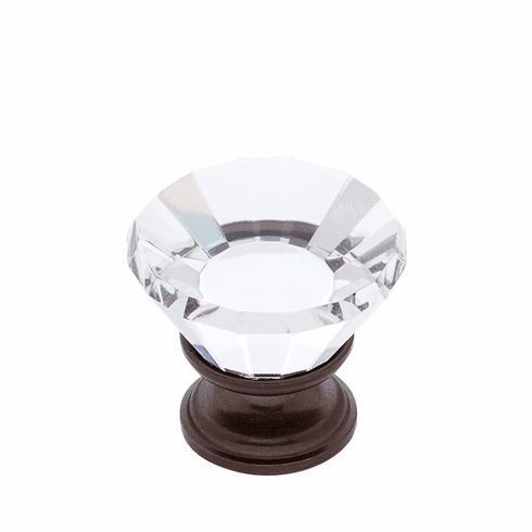 JVJ 33912-D 30 mm Flat Top Crystal Knob Old World Bronze