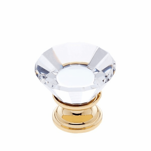 JVJ 33924-D 30 mm Flat Top Crystal Knob 24k Gold