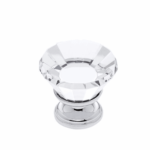 JVJ 33926-D 30 mm Flat Top Crystal Knob Polished Chrome