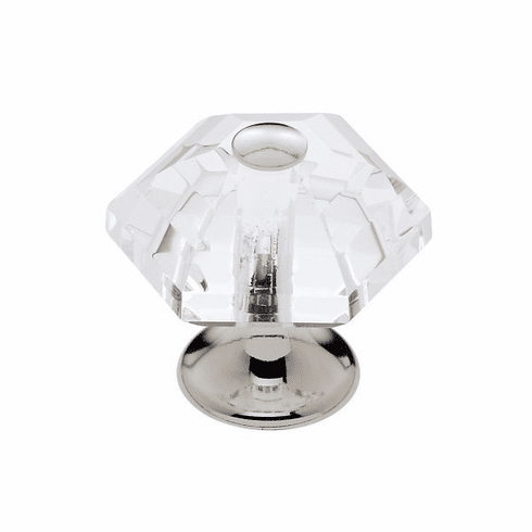 JVJ 34214-D 30 mm 6-Sided Crystal Knob Polished Nickel