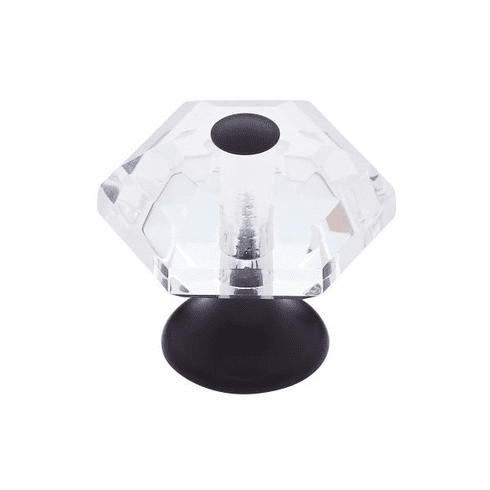 JVJ 34220-D 30 mm 6-Sided Crystal Knob Oil Rubbed Bronze