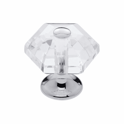 JVJ 34226-D 30 mm 6-Sided Crystal Knob Polished Chrome