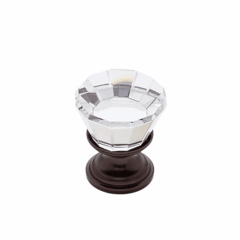 JVJ 34312-D 22 mm Flat Top Crystal Knob Old World Bronze