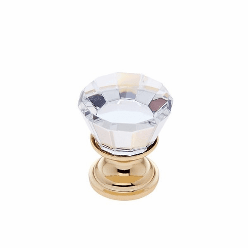 JVJ 34324-D 22 mm Flat Top Crystal Knob 24k Gold