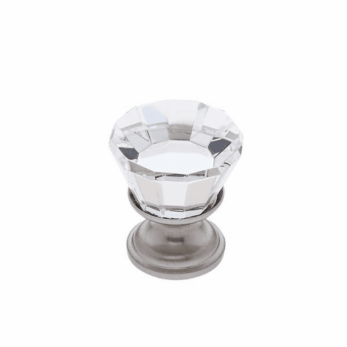 JVJ 34346-D 22 mm Flat Top Crystal Knob Satin Nickel