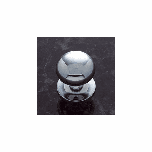 JVJ 34426 Classic Collection Polished Chrome Finish 1-1/4” Plymouth Knob w/Back Plate, Solid Brass