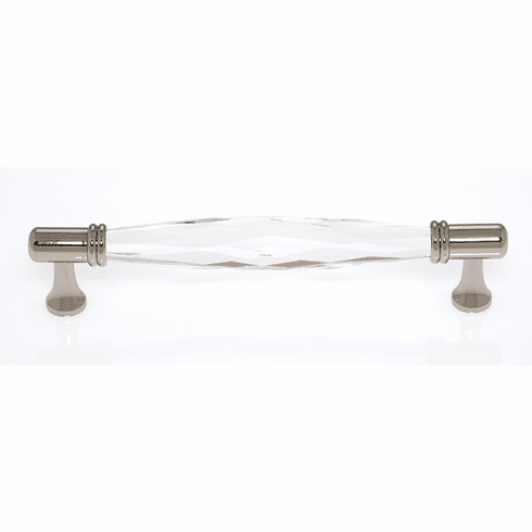 JVJ 34814 Pure Elegance Collection Polished Nickel Finish 160 mm c/c Faceted 31% Leaded Crystal Pull, Leaded Crystal and Solid Brass