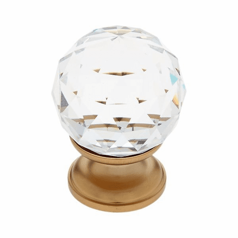 JVJ 35204-D 30 mm Round Faceted Knob Satin Brass