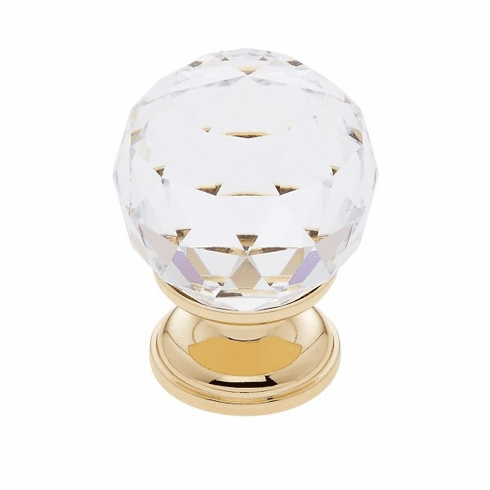 JVJ 35224-D 30 mm Round Faceted Knob 24k Gold