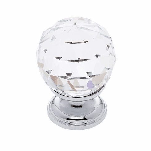 JVJ 35226-D 30 mm Round Faceted Knob Polished Chrome