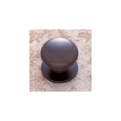 JVJ 35412 Classic Collection Old World Bronze Finish 1-1/2” Plymouth Knob w/Back Plate, Solid Brass