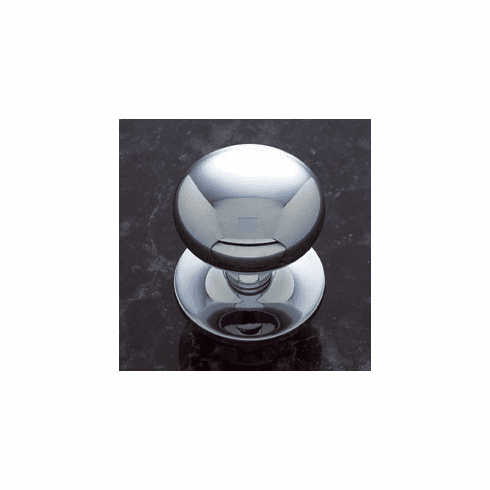 JVJ 35426 Chrome Finish 1  Plymouth Knob W/Back Plate, Composition Solid Brass