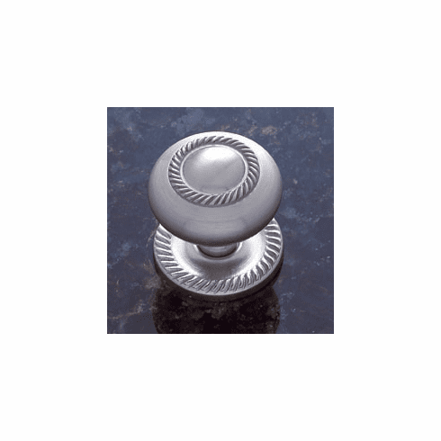 JVJ 35546 Classic Collection Satin Nickel Finish 1-1/2” Rope Knob w/Back Plate, Solid Brass