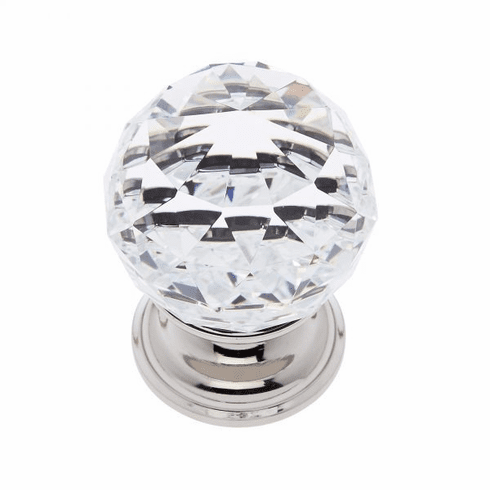JVJ 36214-D 40 mm Round Faceted Knob Polished Nickel