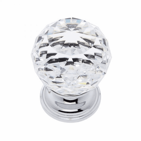 JVJ 36226-D 40 mm Round Faceted Knob Polished Chrome