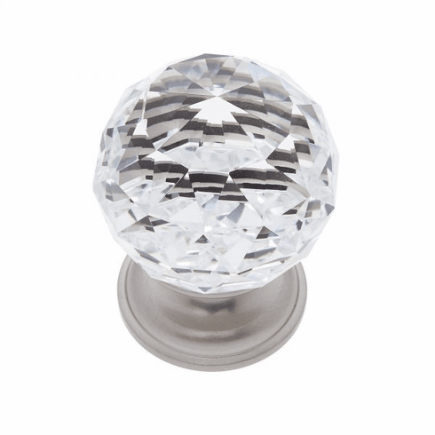 JVJ 36246-D 40 mm Round Faceted Knob Satin Nickel