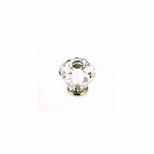 JVJ 36514 Pure Elegance Collection Polished Nickel Finish 30 mm (1-3/16") Diamond Cut 31% Leaded Crystal Knob, Leaded Crystal and Solid Brass