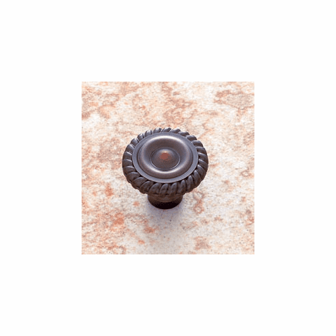 JVJ 36612 Classic Collection Old World Bronze Finish 1-1/4” English Rope Knob, Solid Brass