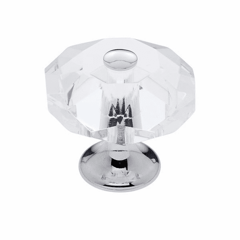 JVJ 37326-D 35 mm 8-Sided Crystal Knob Polished Chrome