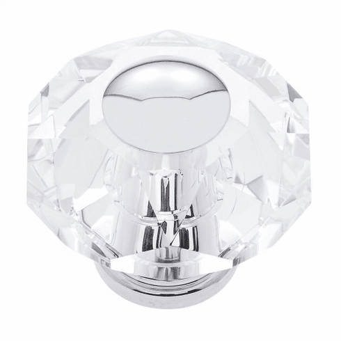 JVJ 37526-D 60 mm 8-Sided Crystal Knob Polished Chrome