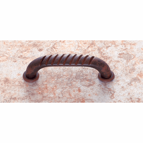 JVJ 37849 Lone Star Collection Rust Finish 3” c/c Fluted Top Pull