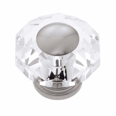 JVJ 38246-D 50 mm 8-Sided Crystal Knob Satin Nickel