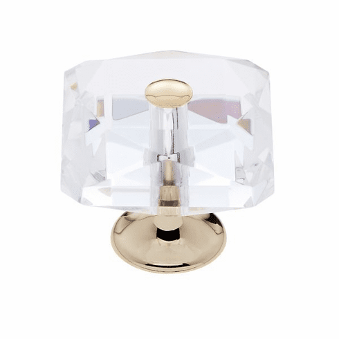 JVJ 38624-D 35 mm Square Crystal Knob 24k Gold
