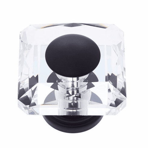 JVJ 38720-D 50 mm Square Crystal Knob Oil Rubbed Bronze