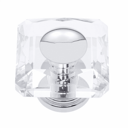 JVJ 38726-D 50 mm Square Crystal Knob Polished Chrome