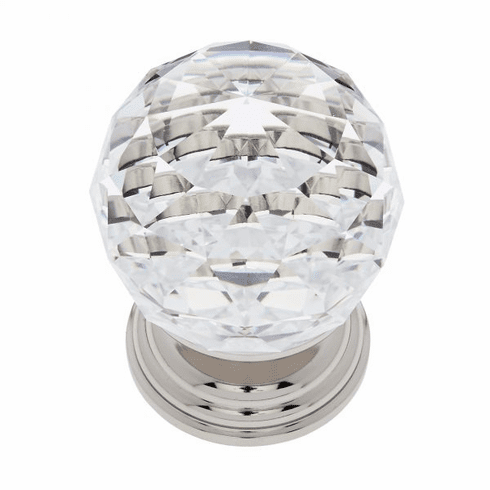 JVJ 38814-D 50 mm Round Crystal Knob Polished Nickel