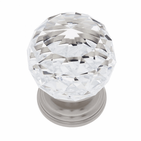 JVJ 38846-D 50 mm Round Crystal Knob Satin Nickel