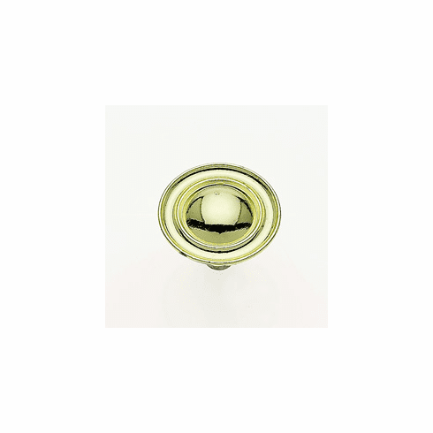 JVJ 41337 Vintage Collection Plated Brass Finish 1 " Alloy Knob with Large Button in Center, Composition Zamac