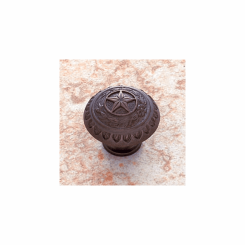 JVJ 41512 Lone Star Collection Old World Bronze Finish 1-3/8" 'Texas Star' Knob