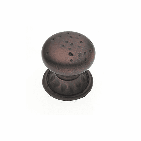 JVJ 42712 Pompeii Collection Old World Bronze Finish 1-3/8” Pitted Mushroom Knob with Round and Square Back Plates