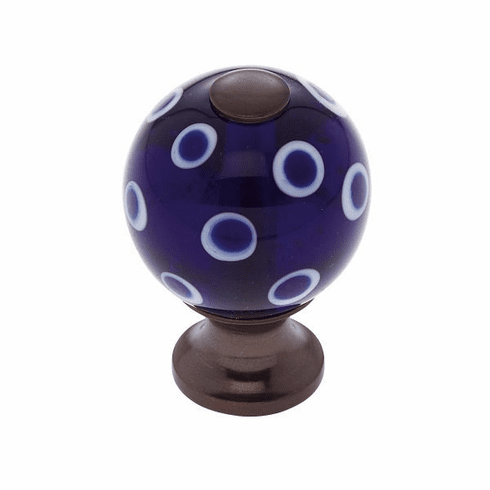 JVJ 44112-D 30 mm Blue Knob w/Polka Dots Old World Bronze