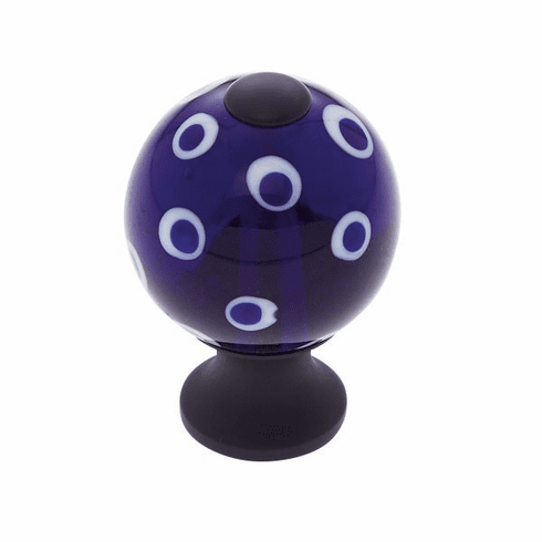 JVJ 44120-D 30 mm Blue Knob w/Polka Dots Oil Rubbed Bronze