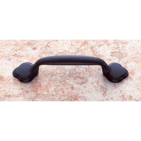 JVJ 44914 Vintage Collection Matte Black Finish 3” c/c (4-3/4") Wide Footed Pull 4-3/4” OA