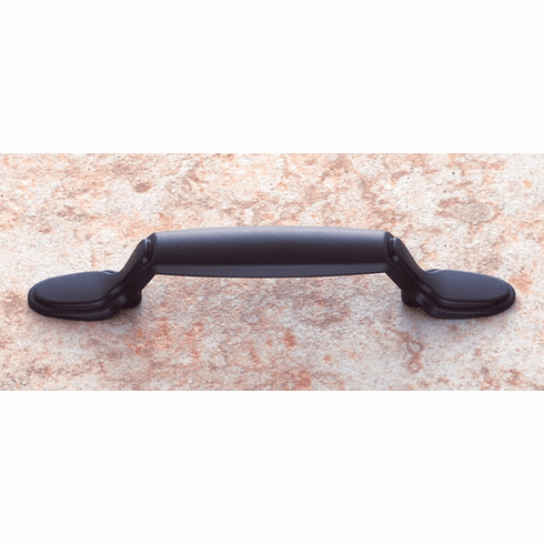 JVJ 45014 Vintage Collection Matte Black Finish 3” c/c (5-3/4" OA) Oval Footed Pull w/Step