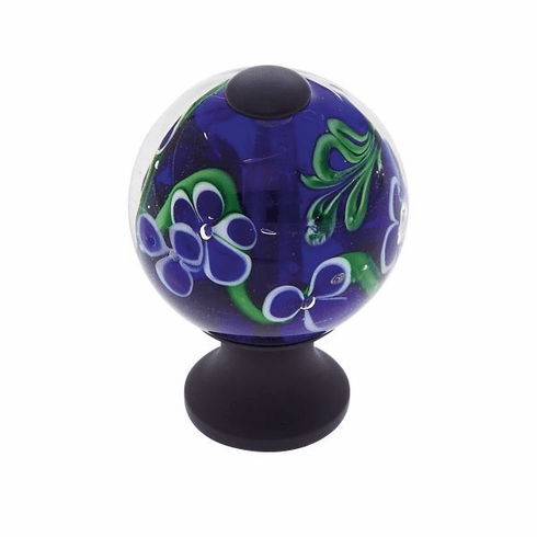 JVJ 45720-D 30 mm Blue Knob w/Flowers Oil Rubbed Bronze