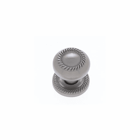 JVJ 45846 Vintage Collection Satin Nickel Finish 1-1/4” Rope Knob w/Back Plate