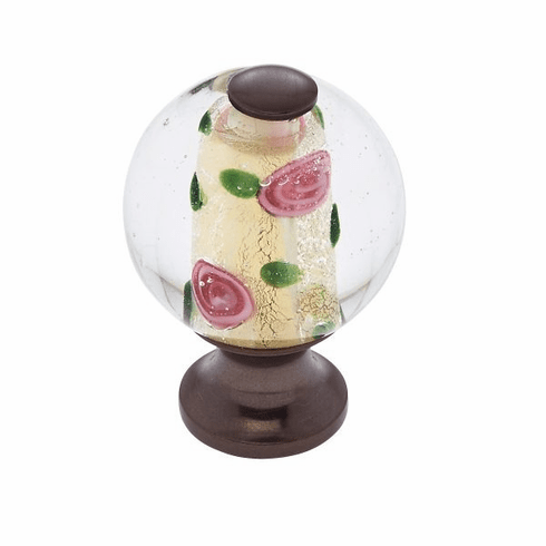 JVJ 47112-D 30 mm Clear Knob w/Yellow Old World Bronze