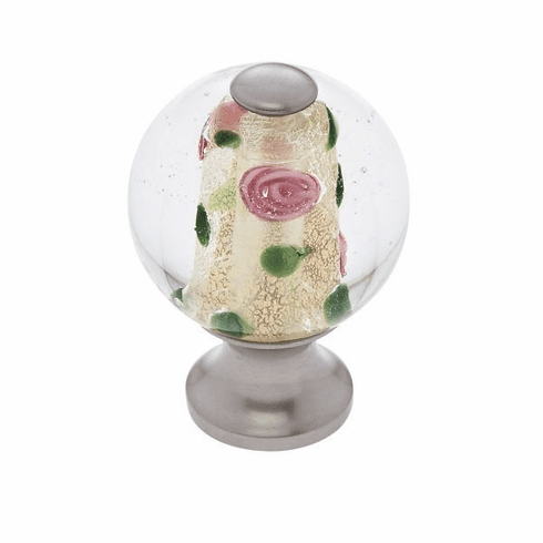 JVJ 47146-D 30 mm Clear Knob w/Yellow Satin Nickel