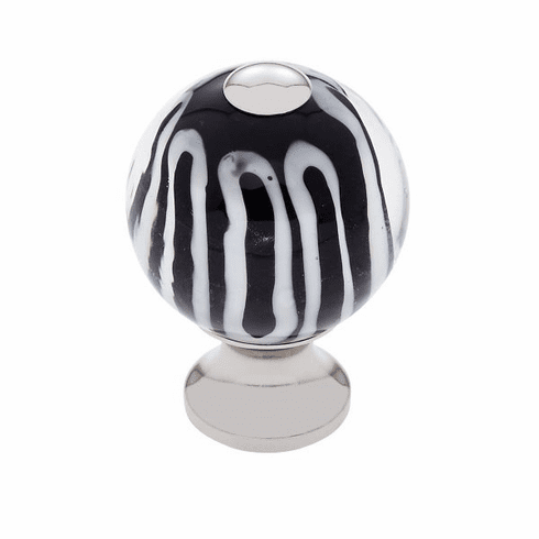 JVJ 47414-D 30 mm Clear Knob w/Stripes Polished Nickel