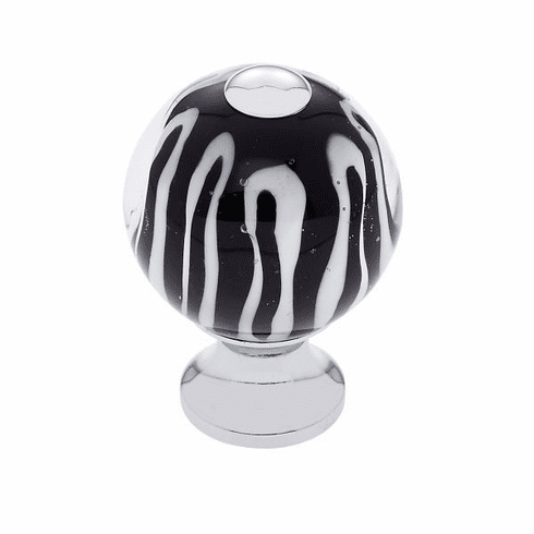 JVJ 47426-D 30 mm Clear Knob w/Stripes Polished Chrome
