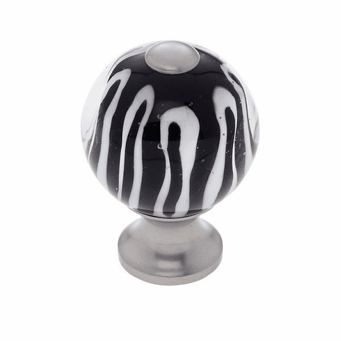 JVJ 47446-D 30 mm Clear Knob w/Stripes Satin Nickel