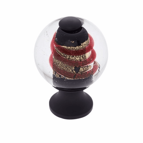 JVJ 47520-D 30 mm Clear Knob w/Red Oil Rubbed Bronze