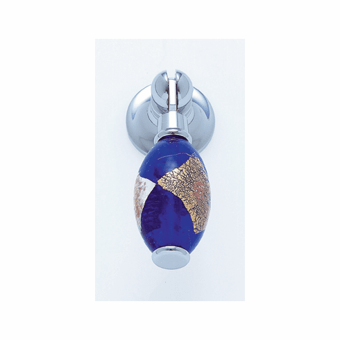 JVJ 47726 Murano Collection Polished Chrome Finish 30 mm Blue w/Gold and Silver Pendant Drop Pull, Glass and Solid Brass