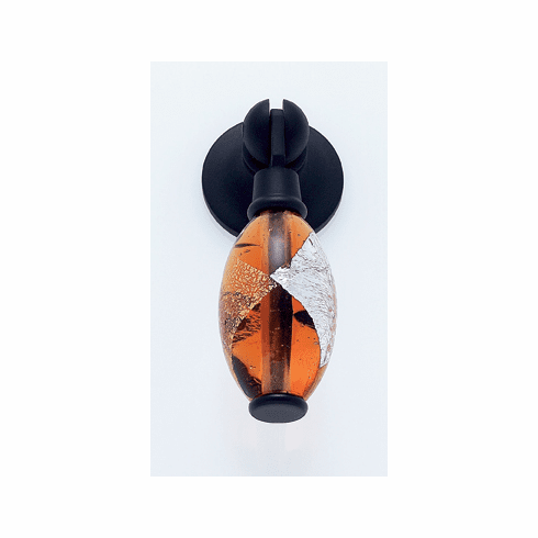 JVJ 47820 Murano Collection Oil Rubbed Bronze Finish 30 mm Orange w/Gold and Silver Pendant Drop Pull, Glass and Solid Brass